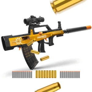 Electric Toy Foam Blaster Automatic Toy Gun with Soft Bullets - Golden QBZ