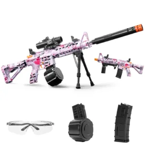 Electric Toy Gel Blaster with Goggles and Drum (Pink)