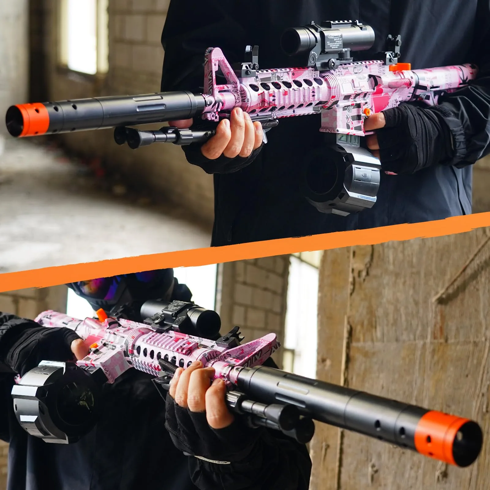 Electric Toy Gel Blaster with Goggles and Drum (Pink) - Image 5