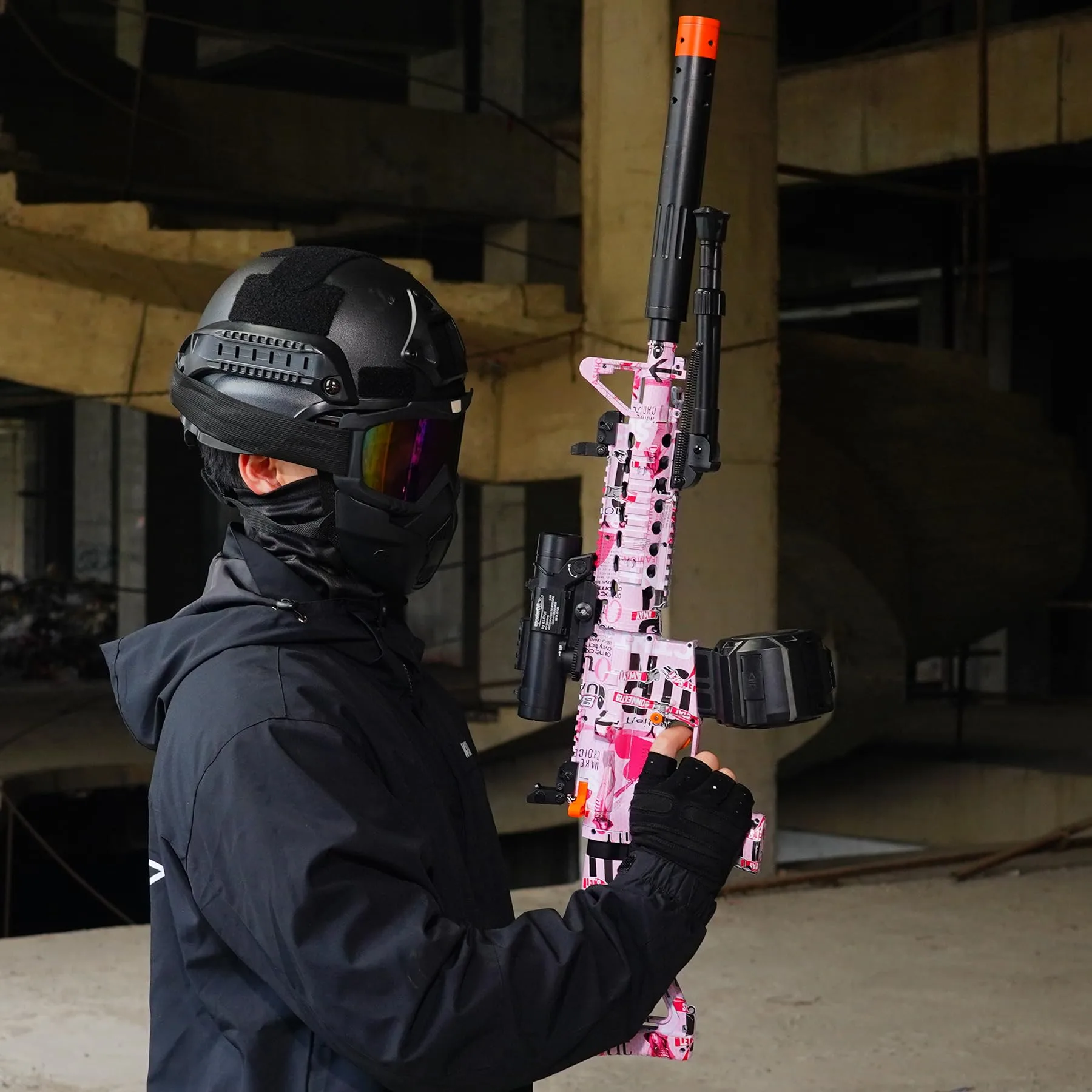 Electric Toy Gel Blaster with Goggles and Drum (Pink) - Image 6